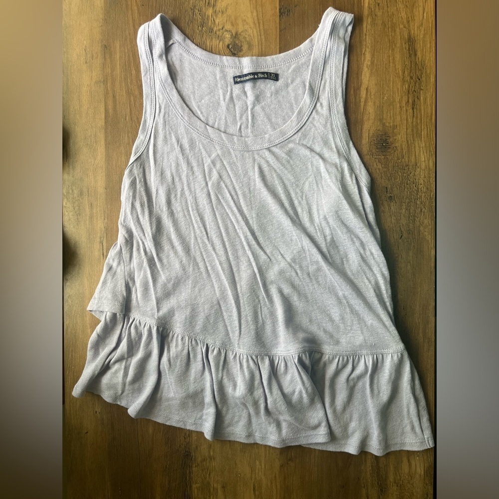 Abercrombie & Fitch Lavender Asymmetrical Ruffled Tank Top